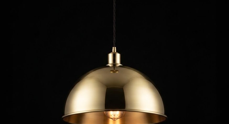 Brass Dome Pendant — 30cm — detail view