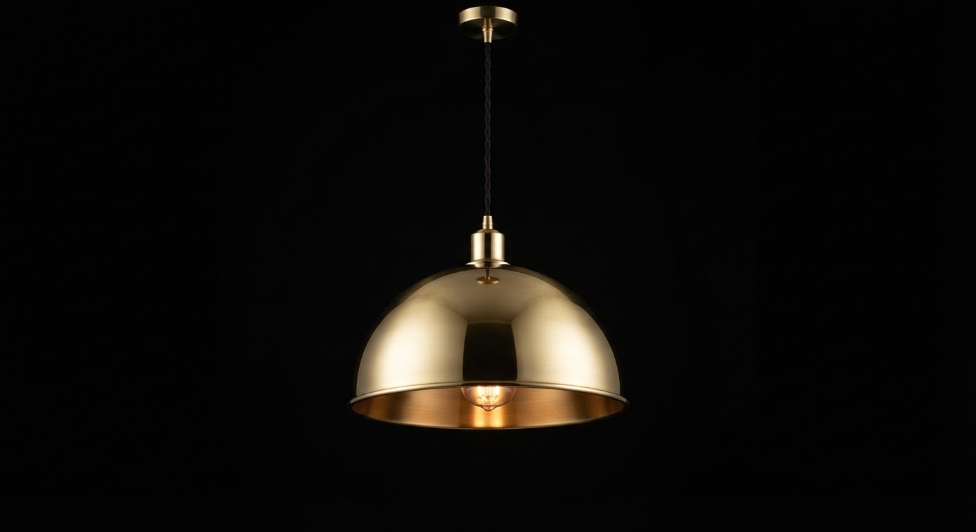 Brass Dome Pendant — 30cm — Polished Brass