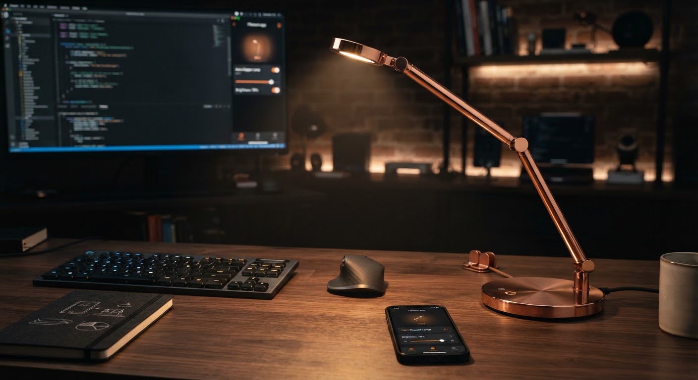 Copper Desk Lamp — Adjustable Arm